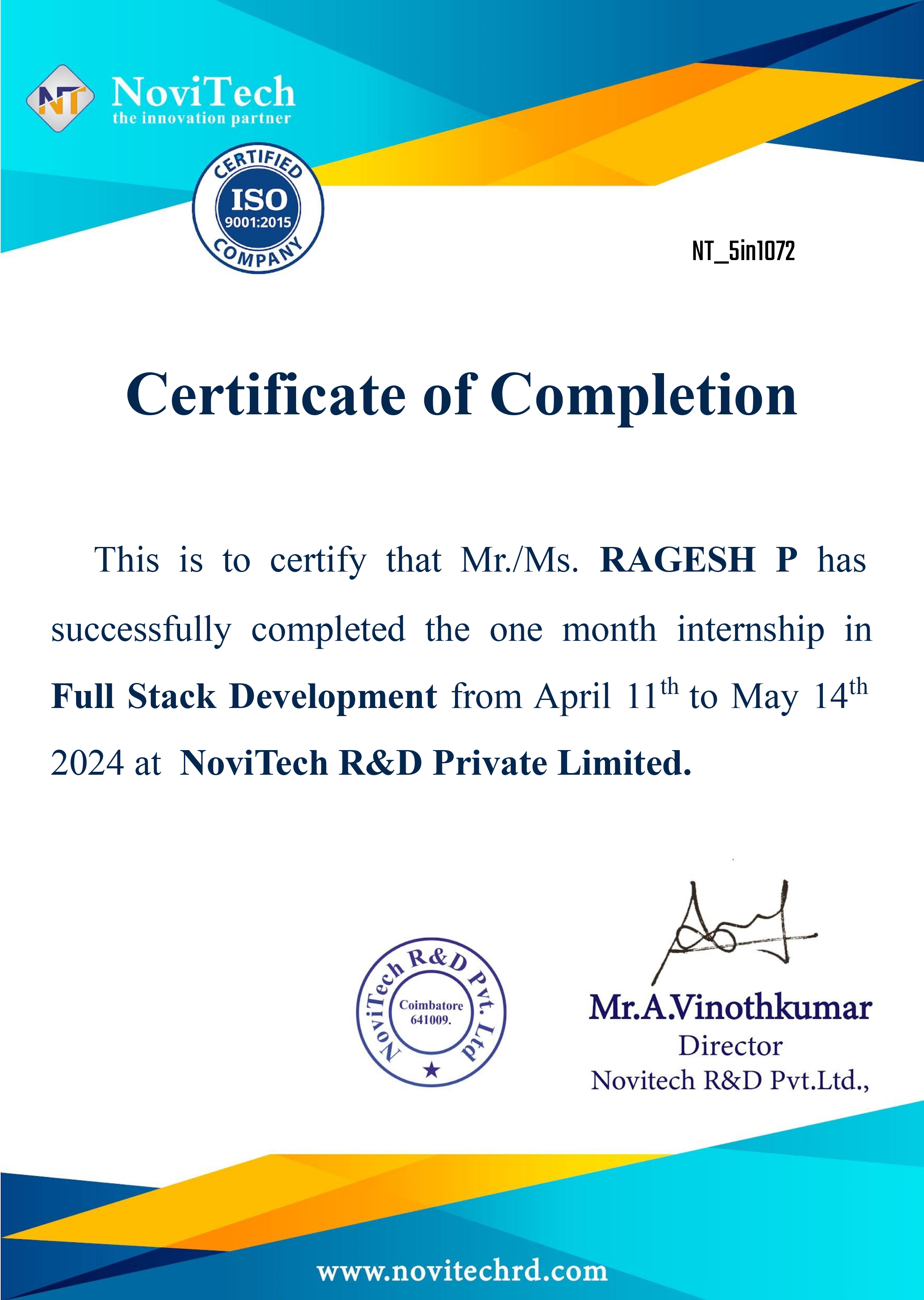 Full Stack Development Certificate